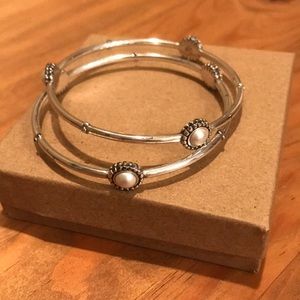 Brighton pearl silver bracelets, set of 2